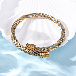 304 Stainless Steel Torque Bangles for Women&nbsp;BJEW-P310-21GP