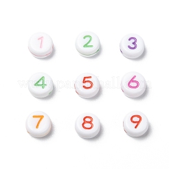 Opaque Acrylic Flat Round Beads&nbsp;X-SACR-Q100-M034