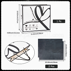 1Pc Black Heart Printed Paper Bags with Handles&nbsp;ABAG-SP0001-17