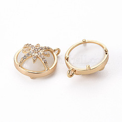 Brass Micro Pave Clear Cubic Zirconia Charms&nbsp;KK-Q765-017-NF