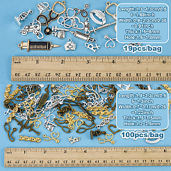 医療機器をテーマにしたDIYジュエリー製作キット  チベットスタイルの合金とリンクを含む  混合形  ミックスカラー  13~43x7~30.5x1.5~8mm  穴：1.2~2.5mm&nbsp;FIND-PH0038-30