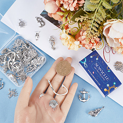 72Pcs 12 Styles Tibetan Style Alloy Charms&nbsp;FIND-SC0007-72