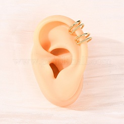 Two-layer C-Shaped Brass Cuff Earrings&nbsp;EJEW-G445-01G
