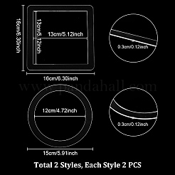 4個 2スタイル 半透明アクリル編み物＆マクラメタッセルツール  混合図形  150~160x150~160x3mm  内径：120~130x120~130mm  2個/スタイル&nbsp;TOOL-GA0001-93