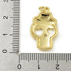 Halloween Theme Rack Plating Brass Pendants&nbsp;KK-Z067-18G-03