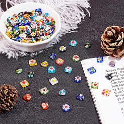4 Strands 2 Style  Handmade Millefiori Glass Beads Strands&nbsp;LK-OC0001-08
