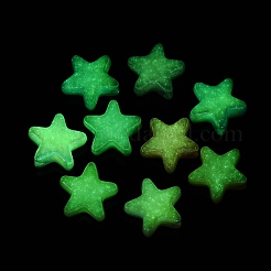 蓄光性不透明UVメッキアクリルビーズ  虹色の  スター  暗闇で光る  ミックスカラー  19x20x9mm  穴：3.5~4mm&nbsp;OACR-Q204-22