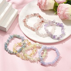 宝石ストレッチブレスレットセット7個  ミックスカラー  内径：2-1/8インチ（5.5cm）  7個/セット&nbsp;BJEW-JB11174
