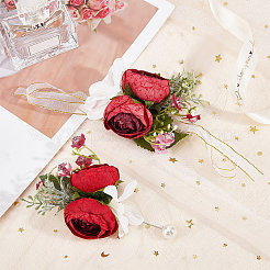 1Pc Rose Flower Cloth Lapel Pin&nbsp;AJEW-CP0001-80B