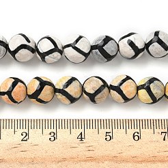 Tibetan Style Turtle Back Pattern dZi Beads Strands&nbsp;G-G036-10mm
