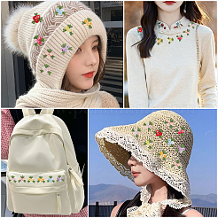 160Pcs 8 Colors Flower Pattern Water Soluble Computerized Embroidery Appliques&nbsp;DIY-CY0003-16