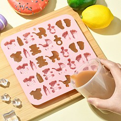 ベビーテーマのシリコン型2個  ピンク  180x170x12mm&nbsp;ST-CJ0007-45