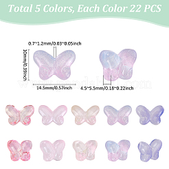 110Pcs 5 Colors Gradient Color Transparent Glass Beads&nbsp;GLAA-GA0002-22