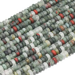 天然のアフリカブラッドストーンビーズ連売り  艶消し  ロンデル  4x2mm  穴：0.9mm  約167~173個/連  15.16~15.35インチ（38.5~39cm）&nbsp;G-P575-A55-4x2mm