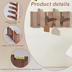 Wood Piano Key Shape Hanger Hook&nbsp;FIND-WH0139-374