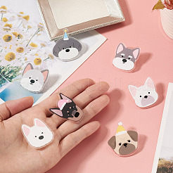 7Pcs 7 Colors Cartoon Dog Acrylic Brooch&nbsp;JEWB-TA0001-37