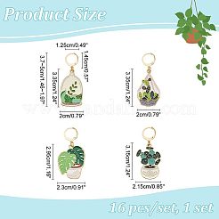 Pot Culture Alloy Enamel Pendant Stitch Markers&nbsp;HJEW-AB00476