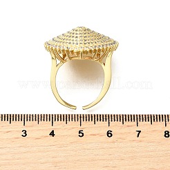Brass Micro Pave Cubic Zirconia Cuff Rings&nbsp;RJEW-V007-06G