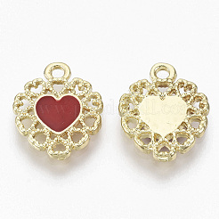 Golden Plated Alloy Enamel Pendants&nbsp;X-PALLOY-N154-04B