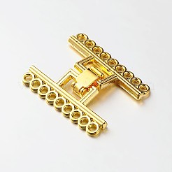 1連売り合金と真鍮製の留め金  9穴  ゴールドカラー  18mm  穴：24x29x5mm&nbsp;X-PALLOY-N0112-04G