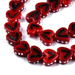 Opaque Handmade Bumpy Lampwork Beads Strands&nbsp;LAMP-T017-20-B06