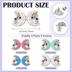 4 Pairs 4 Colors Platinum Alloy Enamel Waist Tighteners&nbsp;AJEW-TA0002-66