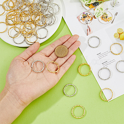 60Pcs 2 Colors Iron Split Key Rings&nbsp;KK-DC0004-15