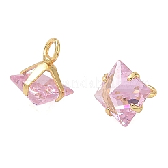 Brass Pave Cubic Zirconia Charms&nbsp;CU-CBABEB3-05G-03
