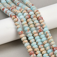 合成アクアテラジャスパービーズ連売り  印象ジャスパー  ロンデル  8x5mm  穴：1mm  約76個/連  38cm&nbsp;G-P237-03