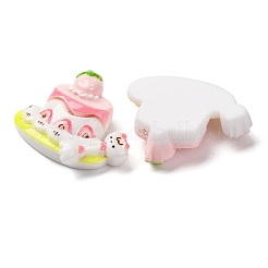猫をテーマにした不透明樹脂カボション  ケーキ  26.5x33.5x9.5mm&nbsp;CRES-Z010-01B