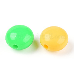 不透明なアクリルビーズ  フラットラウンド  ミックスカラー  12x8.5mm  穴：2mm  約735個/500g&nbsp;SACR-N018-10