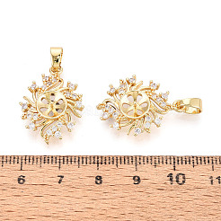 Brass Micro Pave Clear Cubic Zirconia European Dangle Charms Bails&nbsp;KK-N276-15G