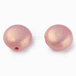 スプレープリントアクリルビーズ  ラバー加工スタイル  フラットラウンド  ミックスカラー  10x6mm  穴：1.4mm  約1300個/500g&nbsp;MACR-N006-17-C01