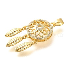 Brass Micro Pave Cubic Zirconia Pendants&nbsp;ZIRC-D275-05G