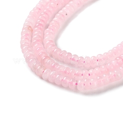 天然石ローズクォーツビーズ連売り  ロンデル  4~4.5x2~2.5mm  穴：1.2mm  約155~163個/連  15.16''~15.35''（38.5~39センチメートル）&nbsp;G-K343-C33-01