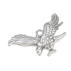 合金ペンダント  イーグルチャーム  ラインストーン付き  プラチナ  29x43.5x6mm  穴：3.5mm&nbsp;RB-CBA18BA-03P