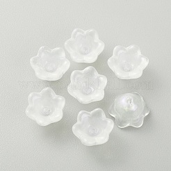 ガラスビーズ  花  ホワイト  11~11.5x7.5mm  穴：1.2mm&nbsp;GLAA-WH0033-52O