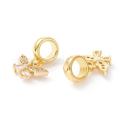 Brass Cubic Zirconia European Dangle Charms&nbsp;KK-B037-07G