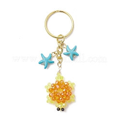 Glass and Synthetic Turquoise Turtle keychains&nbsp;KEYC-MZ00040-01