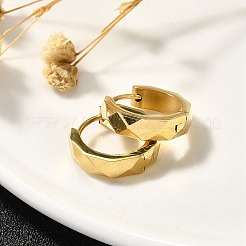 女性用304ステンレスフープピアス  316サージカルステンレススチール製耳ピン付き  イオンプレーティング（ip）  リング  ゴールドカラー  15.5x4mm&nbsp;EJEW-C096-45G