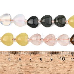 Gradient Color Opalite & Natural Ferruginous Quartz & Tiger Eye & Moss Agate & Lemon Jade Beads Strands&nbsp;G-B185-A03