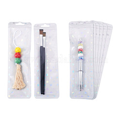 50Pcs Rectangle Glitter Holographic Plastic Yin-yang Zip Top Gift Bags&nbsp;OPP-TADJ0001-07C