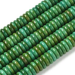 染色された合成マグネサイトビーズの連  ディスク  ヒシビーズ  シーグリーン  10x3mm  穴：1.2mm  約117個/連  14.96''（38センチメートル）&nbsp;GG-CBA3F2C-D01