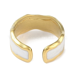 Ion Plating(IP) 304 Stainless Steel Enamel Cuff Finger Rings&nbsp;RJEW-L107-051G-01