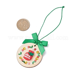 Christmas Wreath Wood Pendant Decoration&nbsp;HJEW-JM04282