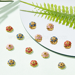 80Pcs 4 Colors Alloy Enamel Bead Caps&nbsp;FIND-DC0001-54