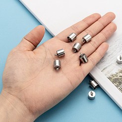 変色しにくい304ステンレススチールコードエンド  ステンレス鋼色  13x9mm  穴：3.5mm  8mm内径&nbsp;X-STAS-E020-8