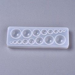 シリコンモールド  レジン型  UVレジン用  エポキシ樹脂ジュエリー作り  ラウンド  ホワイト  135x45x5mm  内径：4mm  6mm  8mm  10mm  12mm  16mm  20ミリ＆22mm&nbsp;X-DIY-F041-04