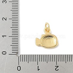 真鍮製エナメルチャーム  魚のチャーム  ラックめっき  カドミウムフリー＆鉛フリー  長持ちメッキ  丸カン付き  18KGP本金メッキ  オレンジ  12x12.5x2.5mm  穴：3.5mm&nbsp;KK-B148-04G-02