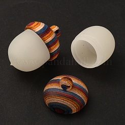 Acorn Box Synthetic Luminous Stone Pendants&nbsp;WOOD-WH0022-05